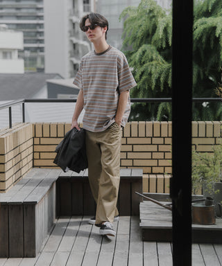 【予約商品】Over Multi Border Half Sleeve Tee