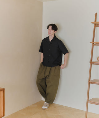 【予約商品】Compact Cropped Open Collar Shirt