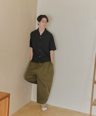 【予約商品】Compact Cropped Open Collar Shirt
