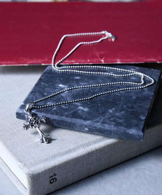 Heavy CHROME Cross Charm Necklace Silver925 KUN