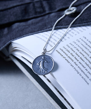 Vintage France Coin Necklace Silver925 KUN