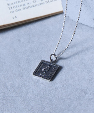 Square Elizabeth Coin Necklace Silver925 KUN