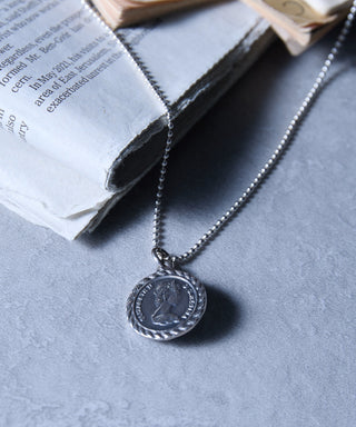 Circle Elizabeth Coin Necklace Silver925 KUN