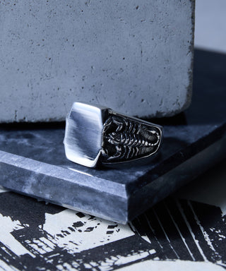 Side Scorpion Ring Free Size Silver925 KUN