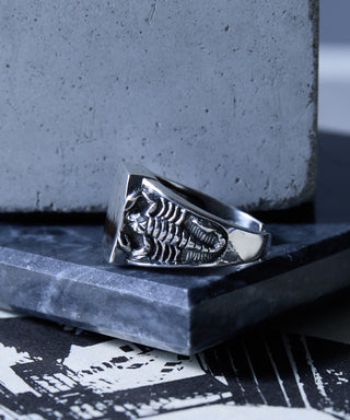 Side Scorpion Ring Free Size Silver925 KUN