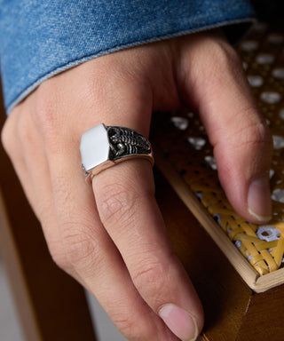 Side Scorpion Ring Free Size Silver925 KUN