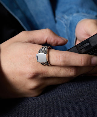 Side Scorpion Ring Free Size Silver925 KUN