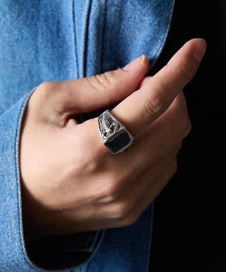 Side Scorpion Ring Free Size Silver925 KUN