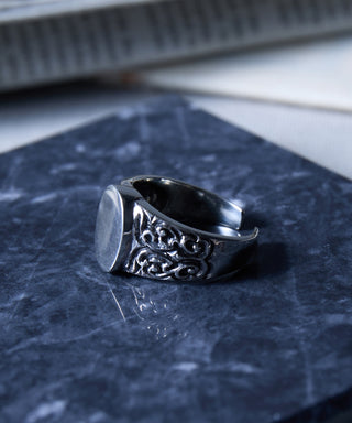 Plane Oval Ring Free Size Silver925 KUN