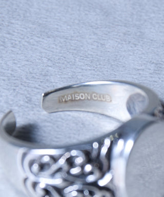 Plane Oval Ring Free Size Silver925 KUN