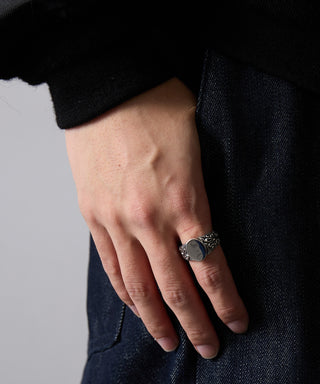 Plane Oval Ring Free Size Silver925 KUN