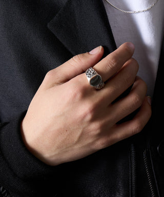 Plane Oval Ring Free Size Silver925 KUN