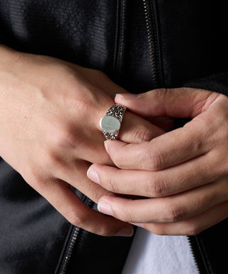 Plane Oval Ring Free Size Silver925 KUN