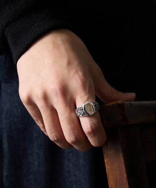 Plane Oval Ring Free Size Silver925 KUN