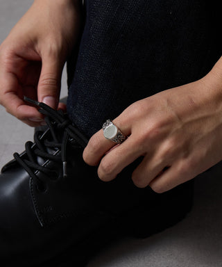 Plane Oval Ring Free Size Silver925 KUN