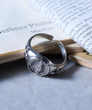 mors certa hora incerta Ring Free Size Silver925 KUN