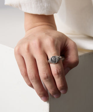 mors certa hora incerta Ring Free Size Silver925 KUN