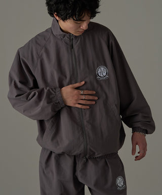 One Point Embroidery Nylon Track Jacket Set-up Compatible Emblem Embroidery