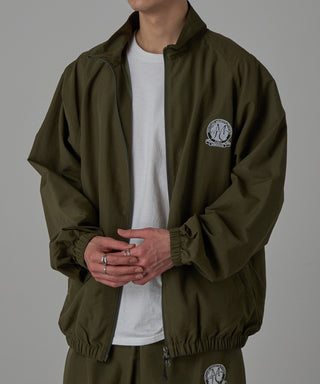 One Point Embroidery Nylon Track Jacket Set-up Compatible Emblem Embroidery