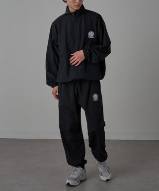 One Point Embroidery Nylon Track Pants Set-up Compatible Emblem Embroidery