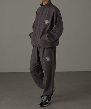 One Point Embroidery Nylon Track Pants Set-up Compatible Emblem Embroidery