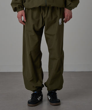 One Point Embroidery Nylon Track Pants Set-up Compatible Emblem Embroidery