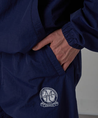 One Point Embroidery Nylon Track Pants Set-up Compatible Emblem Embroidery