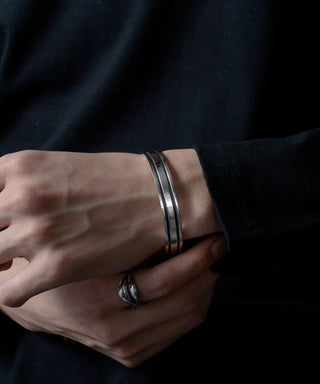 Simple Line Bangle Inking Version Silver925 KUN