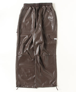 PU Cargo Trousers Wide Silhouette