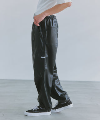 PU Cargo Trousers Wide Silhouette