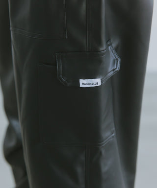 PU Cargo Trousers Wide Silhouette