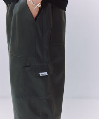 PU Cargo Trousers Wide Silhouette