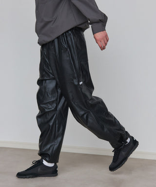 PU Cargo Trousers Wide Silhouette