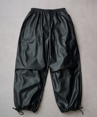 PU Cargo Trousers Wide Silhouette