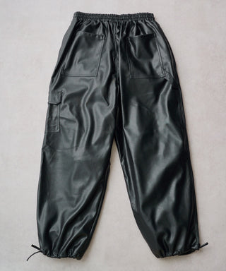 PU Cargo Trousers Wide Silhouette