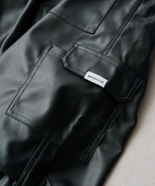 PU Cargo Trousers Wide Silhouette