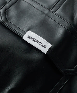 PU Cargo Trousers Wide Silhouette