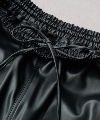 PU Cargo Trousers Wide Silhouette