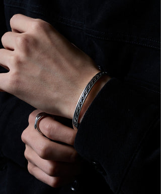 Vintage Wave Motif Bangle Silver925 KUN