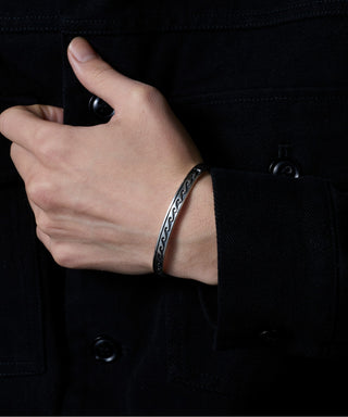 Vintage Wave Motif Bangle Silver925 KUN