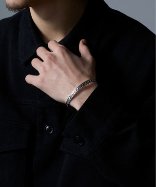 Vintage Wave Motif Bangle Silver925 KUN