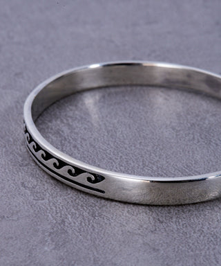 Vintage Wave Motif Bangle Silver925 KUN
