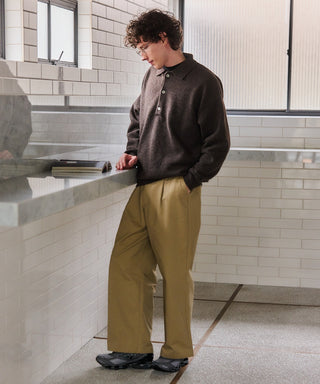 Twill Wide Tuck Chino Trousers KKP
