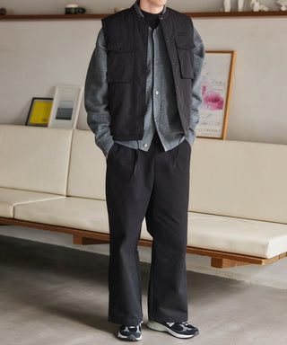 Twill Wide Tuck Chino Trousers KKP