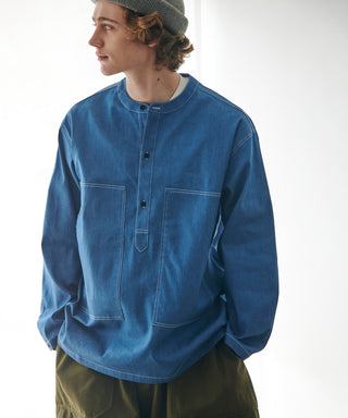 U.S.ARMY バンドカラーデニムプルオーバーシャツ