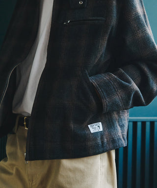 【BEN DAVIS】別注Ombre Check Zip-Up Work Jacket【予約商品】