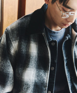 【BEN DAVIS】別注Ombre Check Zip-Up Work Jacket【予約商品】