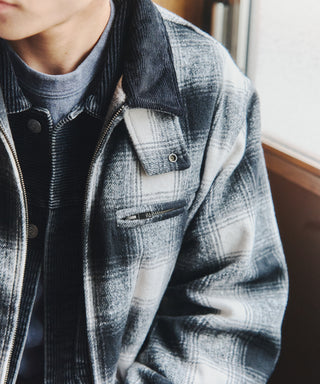 【BEN DAVIS】別注Ombre Check Zip-Up Work Jacket【予約商品】