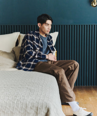 【BEN DAVIS】別注Ombre Check Open Collar Work Shirt【予約商品】
