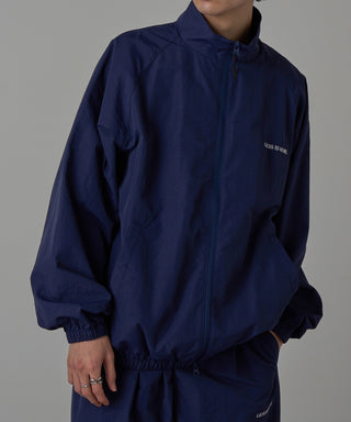 One Point Embroidery Nylon Track Jacket Set-up Compatible LESS IS MORE